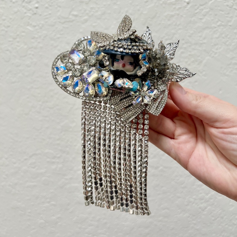 Skullcandy Rhinestone Phone Accessory Decoden Crystal Fringe Pop Mart Charm